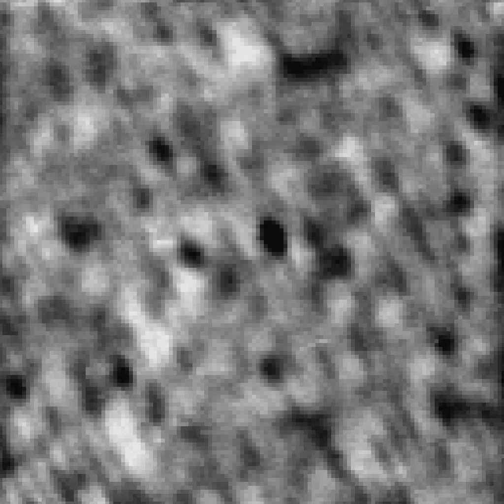InGaN/GaN quantum well, 10 K cathodoluminescence intensity; dark spots are threading dislocations